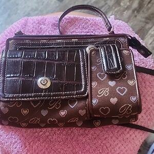 Brighton Brown Crocodile Pattern Crossbody Bag